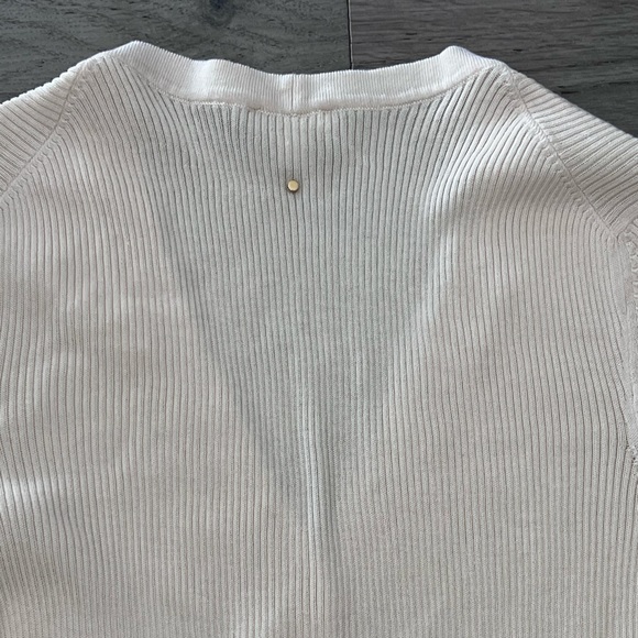 CUYANA Silk Cashmere BlendLightweight Knit Cardigan Cream Ivory - Picture 6 of 6